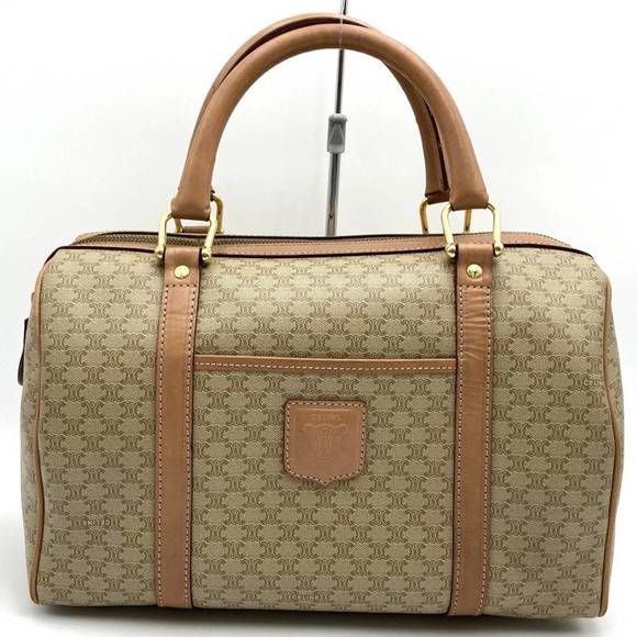 CELINE M14 Mini Boston Bag in Beige Macadam Leather for Men and Women - Picture 1 of 14
